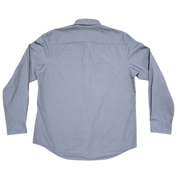 Calvin Klein Infinite Non-Iron Button Up Shirt Mens Large Gray Check 100% Cotton - Picture 4 of 13